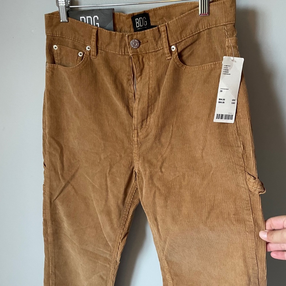 BDG Urban Outfitters Corduroy Carpenter Pants Brown Slim Straight Fit Size 28 - Picture 7 of 10